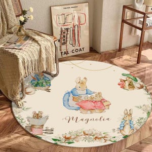 Peter Rabbit Round Rug for Nursery or Kids Playroom, Peter Rabbit Theme ...
