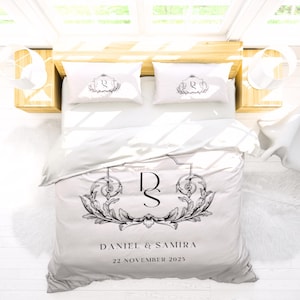 Personalized Duvet Cover Set - Custom Bedding, Unique Housewarming Gift, Custom Name Quilt, Lovers Bedding, Anniversary Present