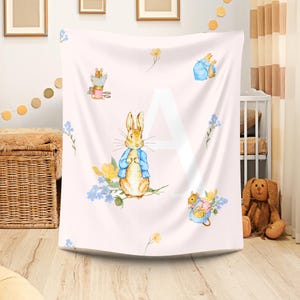 Manta de Peter Rabbit, manta para habitación de niña, decoración para habitación de niña, regalos para niña, regalos para recién nacida, decoración para habitación de niño, regalo para un hito