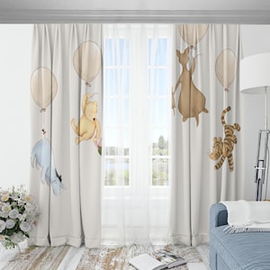 Winnie the Pooh Bear Nursery Curtains Winnie the Pooh Nursery Decor Kids Bedroom Curtains Girl Room