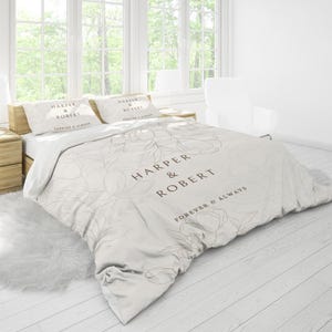 Personalized Duvet Cover Set - Custom Bedding, Unique Housewarming Gift, Custom Name Quilt, Lovers Bedding, Anniversary Present, Couple gift
