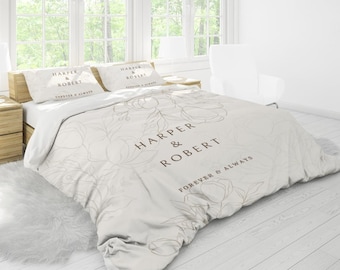 Juego de funda nórdica personalizada – Ropa de cama a medida para parejas, regalo de aniversario