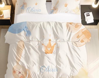 Personalized Bunny Bedding Set – Custom Name Kids Duvet Cover