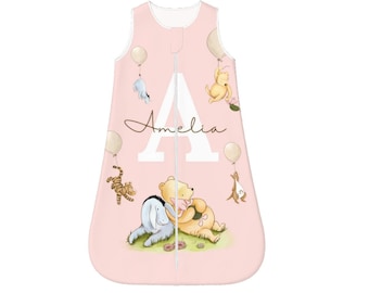 Personalized Winnie the Pooh Newborn Wearable Blanket