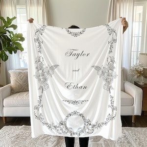 Personalized Couple throw blanket, custom gift for girlfriend, relationship gifts, wife, Anniversary gift, Present, wedding gift for couple