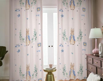 Blackout Curtains with Hooks Peter Rabbit Curtains Kids Room Playroom Decor Curtains Girls room Boys Curtains Home Decor Baby room Curtains