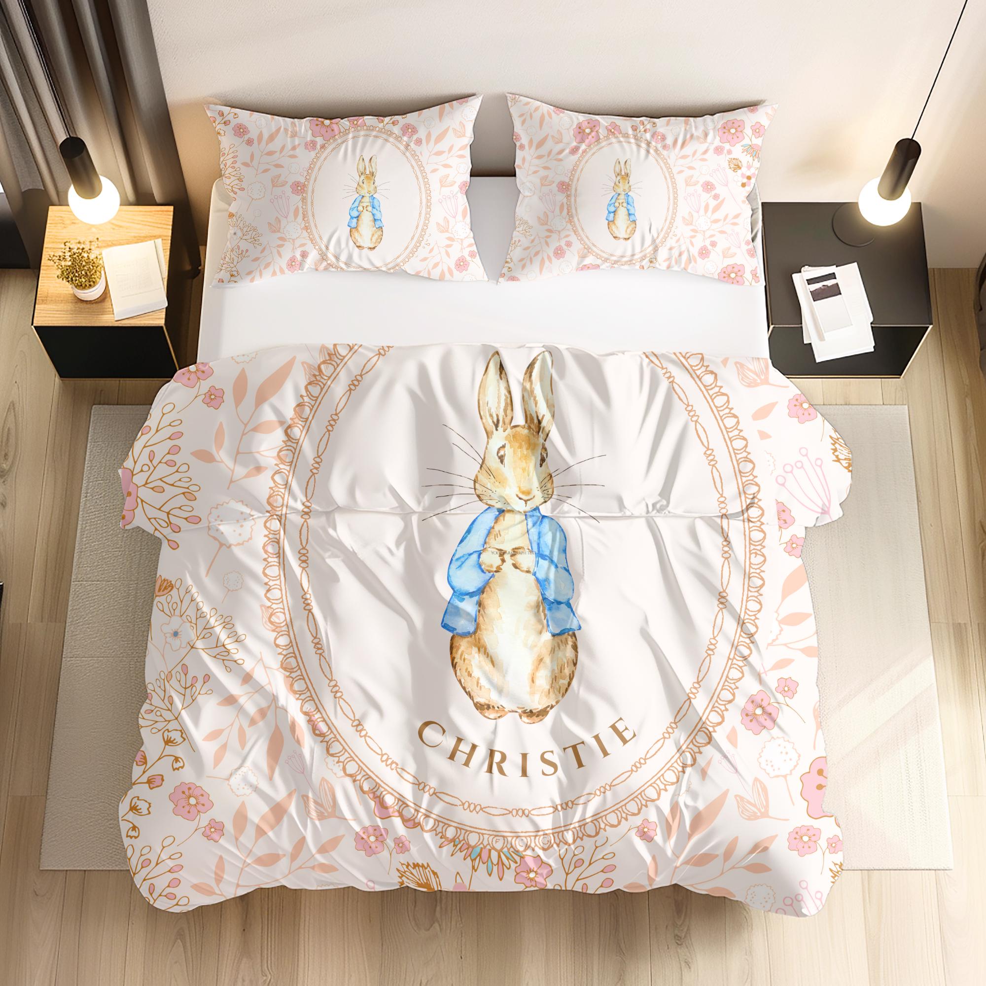 Personalized Moose Quilt Bedding Set - 3 Piece Quilt With Pillowcases, Twin/Queen/King Sizes