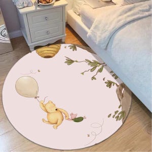 Winnie Puuh Kinderteppich - Runder Kinderzimmer Spielteppich - Weicher Disney Teppich für Babyzimmer, Spielzimmer oder Kleinkindschlafzimmerdekor