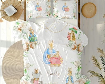 Gepersonaliseerde dekbedovertrekset Peter Rabbit – op maat gemaakt kinderbeddengoed