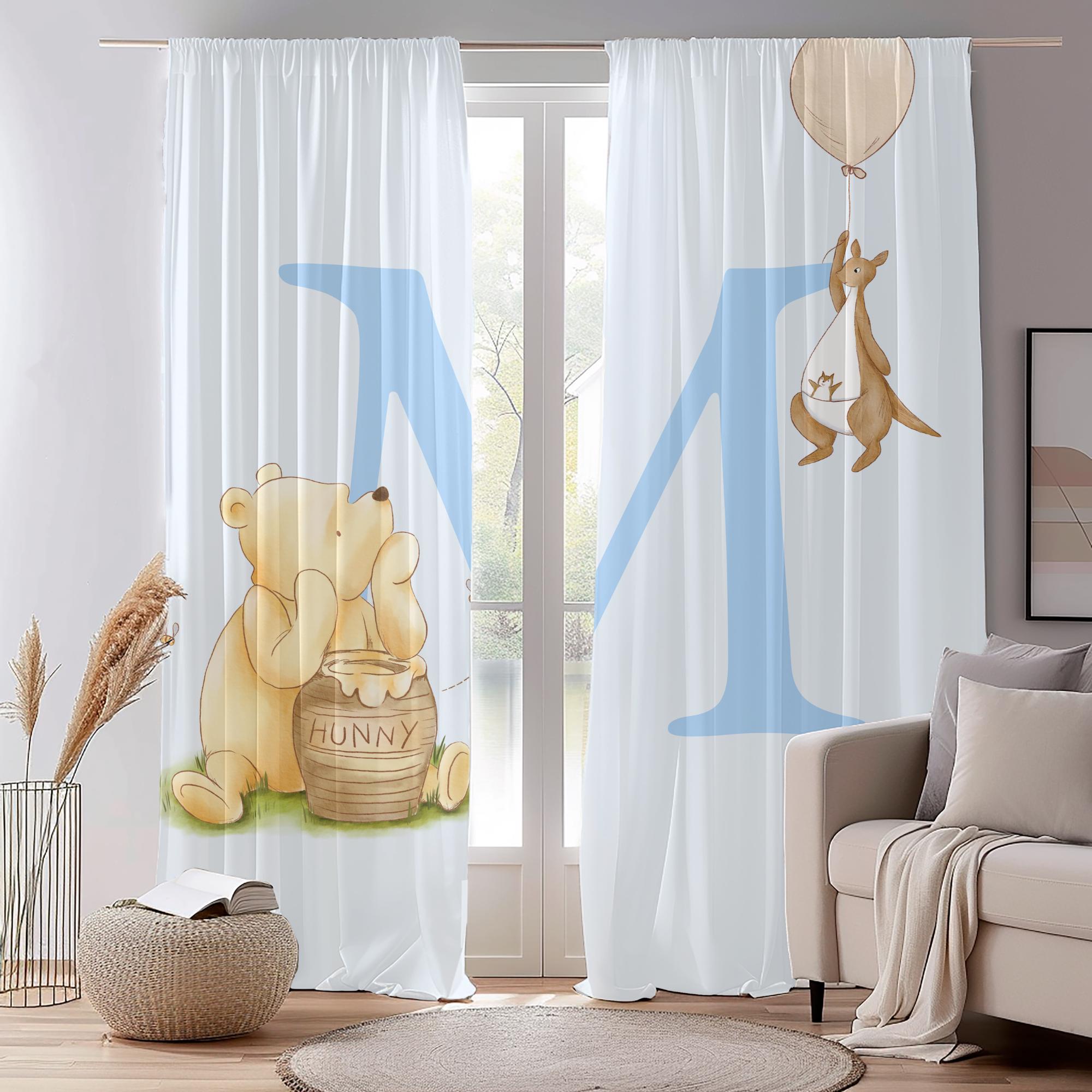 Personalized Winnie the Pooh Curtains, Custom Name Nursery Panels - Etsy