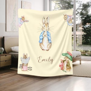 Manta de Peter Rabbit, manta para habitación de niña, decoración para habitación de niña, regalos para niña, regalos para recién nacida, decoración para habitación de niño, regalo para un hito