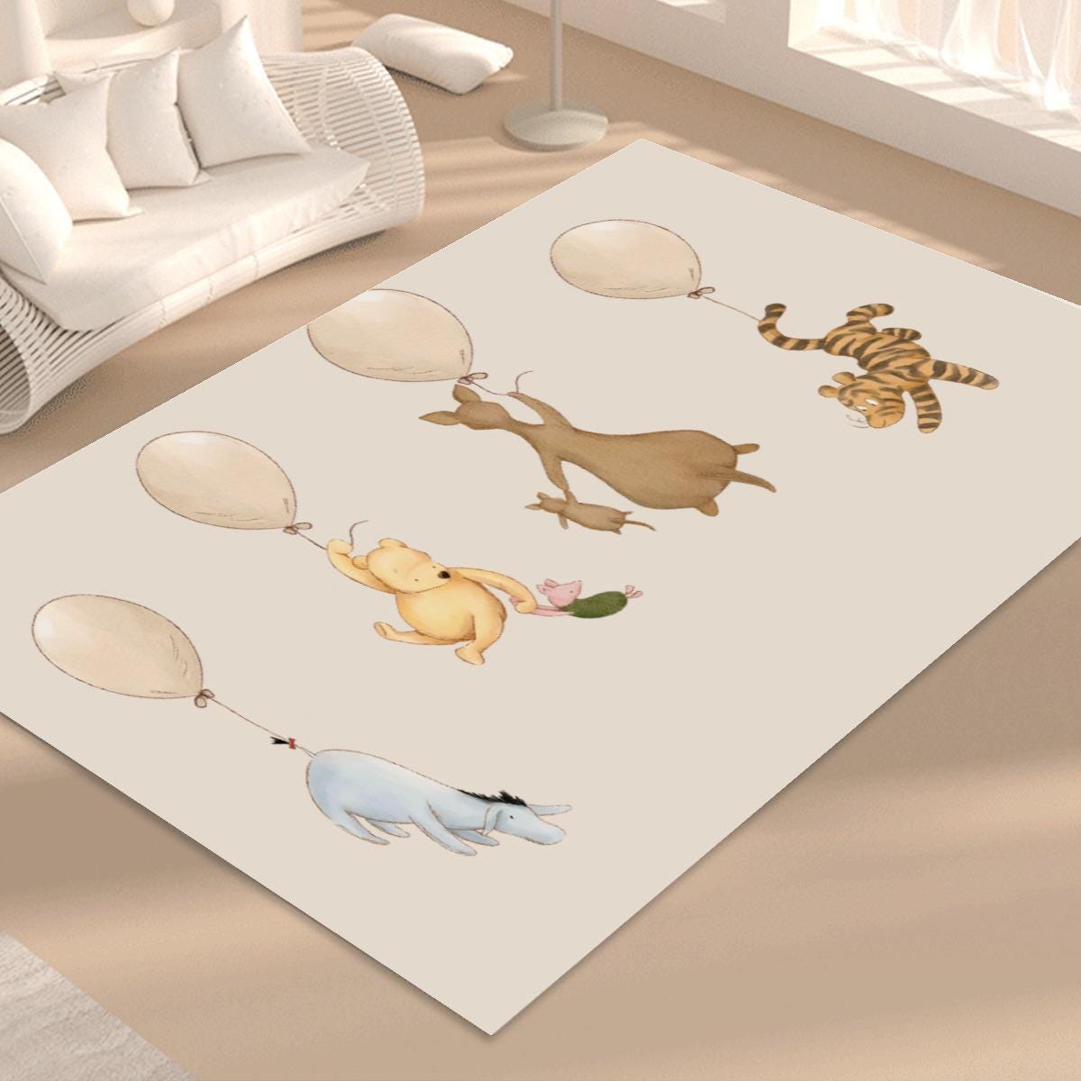 Winnie the Pooh Rug, Rectangular Rug, Pooh Floor Carpet, Winnie the ...
