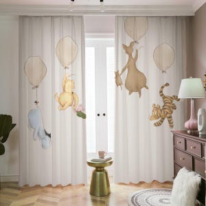Winnie the Pooh Nursery Curtains – Soft Storybook Drapes for Baby Room | Girl’s Bedroom Window Panels | Sweet Pooh Bear Decor