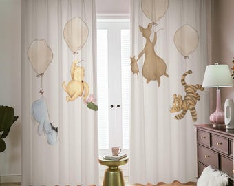 Winnie the Pooh Nursery Curtains – Soft Storybook Drapes for Baby Room | Girl’s Bedroom Window Panels | Sweet Pooh Bear Decor