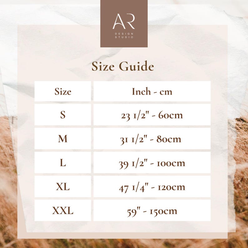 the size guide for a women's dress