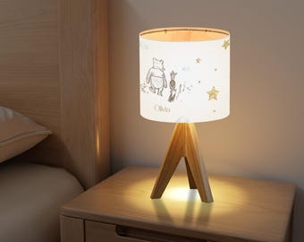 Winnie de Poeh en Knorretje gepersonaliseerde naam tafellamp – aangepaste kinderkamer cadeau licht – kindernachtkastje lamp – babykamer decor – licht cadeau