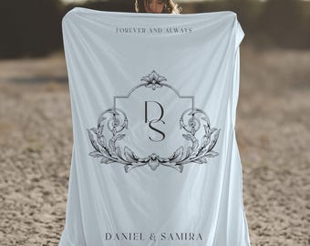 Gepersonaliseerde koppeldeken, huwelijksdeken, aangepast cadeau voor vriendin, cadeaus voor vrouw, jubileumcadeau, huwelijkscadeau voor stel