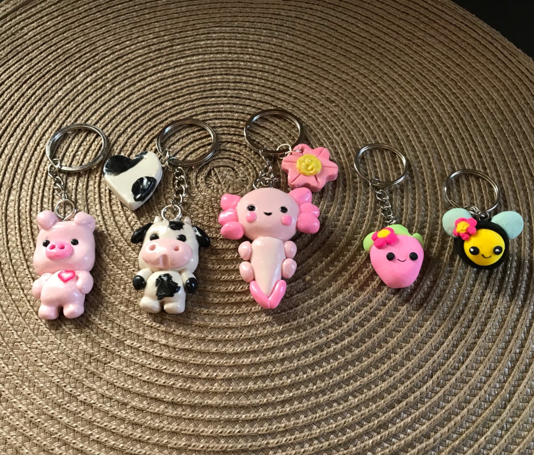 Polymer Clay Charms Keychain Gifts Axolotl Keychains Etsy UK