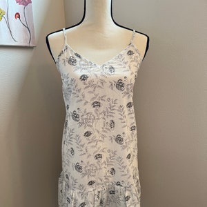 White Floral Mini Sundress| Block Print Dress |Sun Dress for Women |Adjustable Straps|Beach Cover up Dress