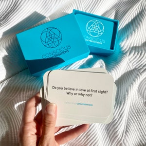 The Thinking + Learning Card Game: Conscious Conversations | 100 Engaging Questions | Date Night | Friends & Family | Spiritual Ice Breakers