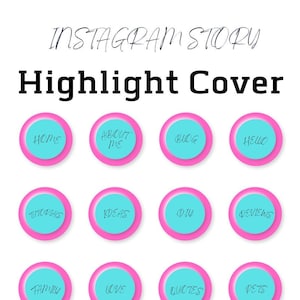 Aqua Pink Instagram Highlight Covers, Bright Business Highlight Covers, Instagram Story Covers, Instagram Highlight Covers, Instagram Post