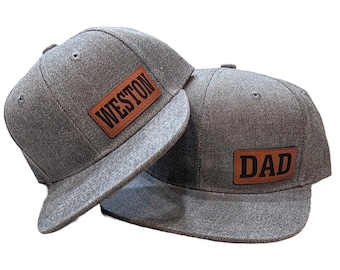 Cappelli personalizzati Daddy & Me/Bambino per bambino Berretto per adulto/Berretto piatto personalizzato/Snapback/Nome personalizzato/Abbinamento/Festa del papà/Compleanno