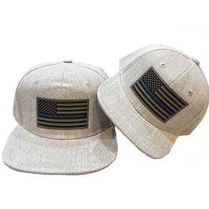 Blue Line Flag Patch Hat: Matching Family Snapback Cap