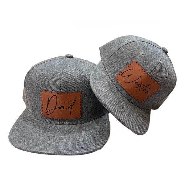 Custom Hats/Toddler Child Baby Kids Infant Adult Cap/Custom Flat Bill/Personalized Name/Matching/Daddy & Me/Expecting/Dad Gift/Father's Day