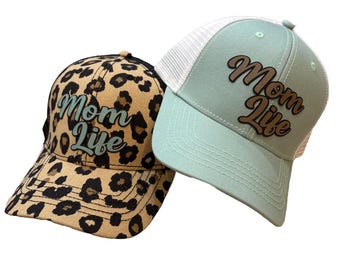 Mom Life Patch Hat: Ponytail Cotton Cap