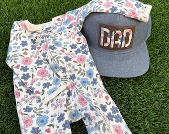 Baby Outfit Keepsake Dad Hat: Personalized Snapback Gift, Father's Day Gift