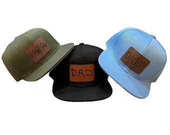 Custom Kid Handwriting Hat: Personalized Leatherette Patch Dad Gift