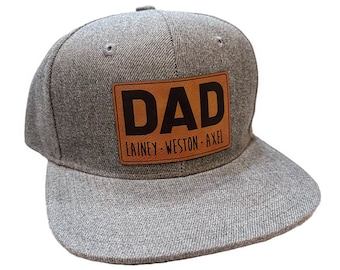 Custom Kids Name Dad Hat/Adult Cap/Custom Flat Bill/Snapback/Personalized Name/Father’s Day/Birthday/Dad Hat/Gift for Dad