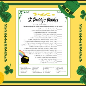Riddles St Patrick&#39;s Party Games | St. Patty&#39;s Activity For Kids and Adults | Virtual and Printable Party Games