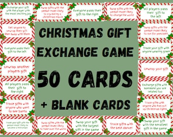Christmas Gift Exchange Game | Printable Christmas Game | White Elephant Gift Exchange Cards | Christmas Family Game | Christmas Party Game