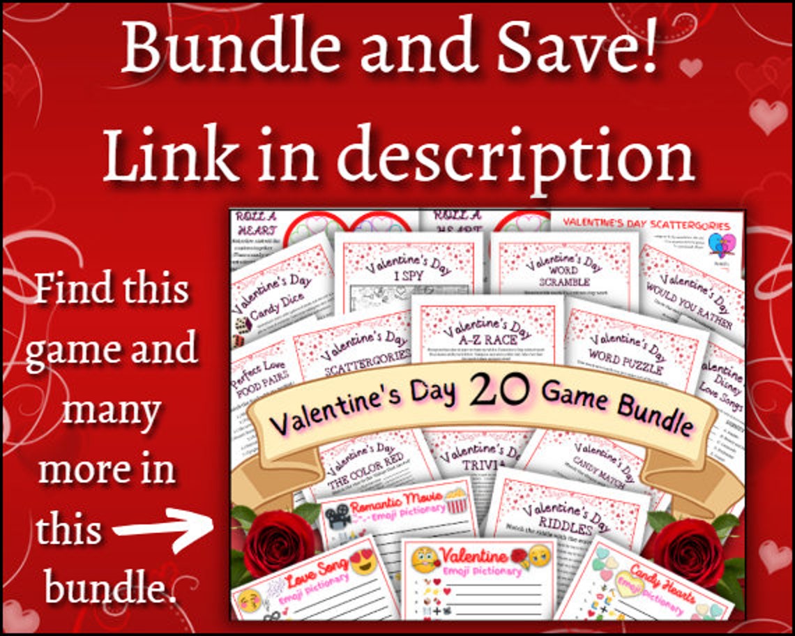 Valentine Riddles Game for Kids Printable Valentine Party Game Valentine Activity for Kids
