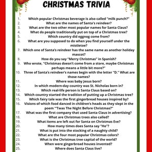 Christmas Trivia Party Game