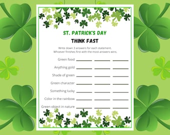 Think Fast St. Patrick's Day Party Game for Kids