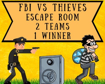 Two-Team Team Building Escape Room activities kit for kids, printable winter games, kids escape room puzzles for kids, party, family,