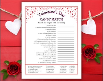 Valentines Day Candy Trivia Game, Virtual Or Printable V-Day Party Game, Valentines Candy Quiz For Kids Or Adults, Fun Activity