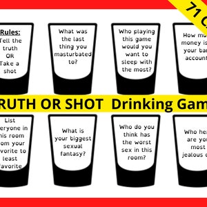 Truth or Shot Adult Drinking Game to Party - Etsy