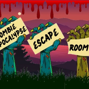 Zombie Apocalypse Escape Room for Kids - Afdrukbaar gezelschapsspel - Zombies Escape Room Kit - Verjaardagsfeestspellen - Kinderpuzzels - Familiespel