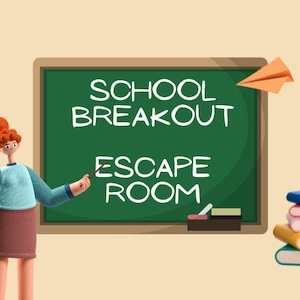 School Breakout Escape Room for Kids. - Printable Party Game – Escape Room Kit – Birthday Party Games - Kids Puzzles – Family Game Night