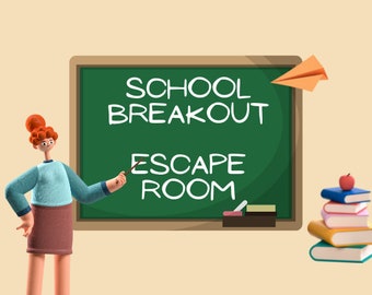 School Breakout Escape Room for Kids. - Printable Party Game – Escape Room Kit – Birthday Party Games - Kids Puzzles – Family Game Night