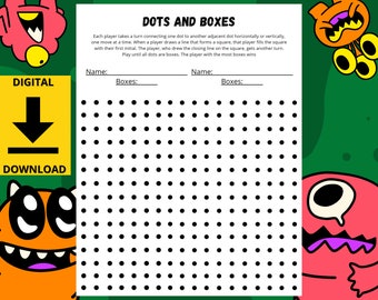 Printable Dots game for kids, digital download