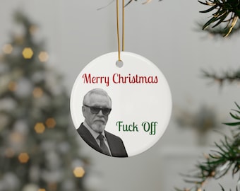 Adorno navideño de cerámica de Logan Roy