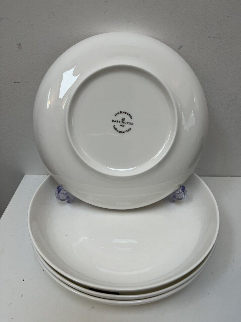 Dartington White Pasta Bowl Bone China Set 23cm Fine Elegant X Etsy