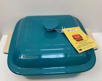 LE CREUSET Teal Square Casserole Dish Stoneware COLLECTION 3.3L 23cm 9" 3qt