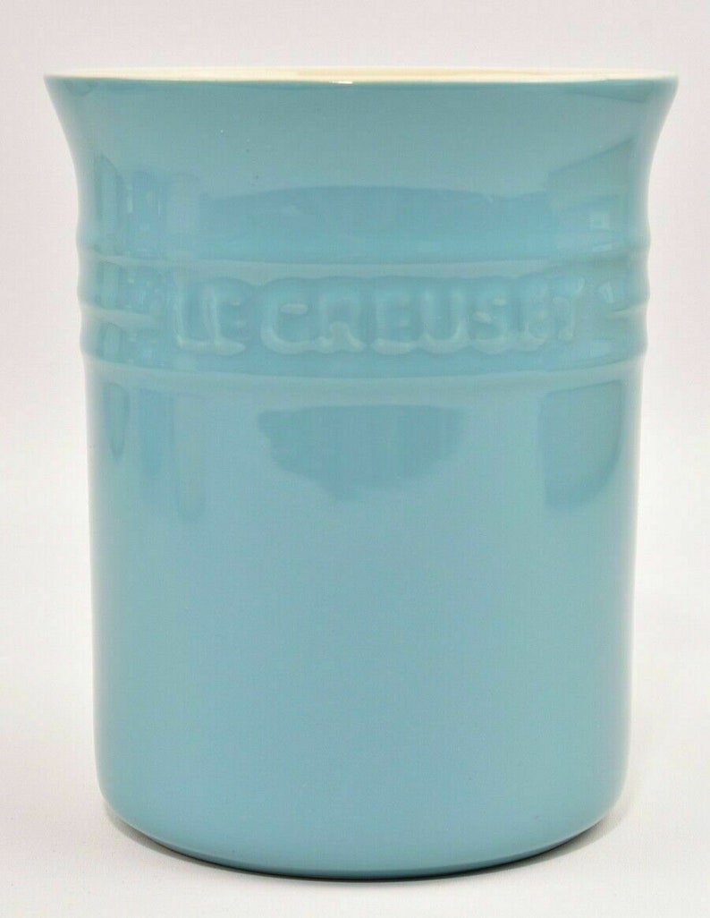 Le Creuset Utensils Holder Stoneware Storage Jar Holder TEAL Etsy