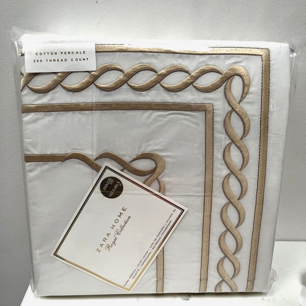 Embroidered White Duvet King Etsy