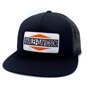 Vintage Harley Davidson Patch on a NEW Richardson 113 Foam Front Trucker Cap Hat - Motorcycles